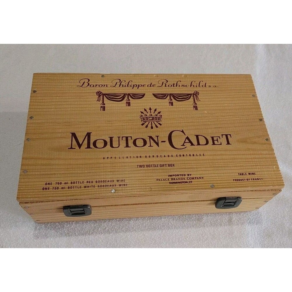 Vintage Mouton Cadet Baron Philippe De Rothschild Wine Box France - Picture 1 of 9